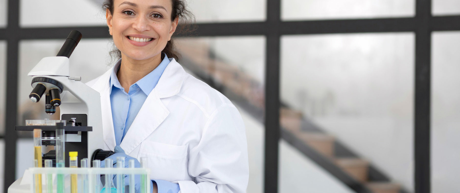 Fusion scientist in the laboratory